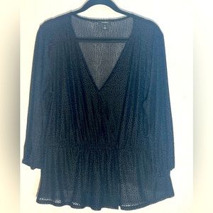 navy burnt out velvet LIKE new condition snap front Surplus style with peplum